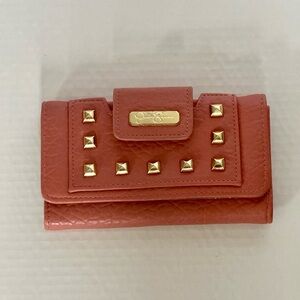 Jessica Simpson Coral Wallet with Gold Studs